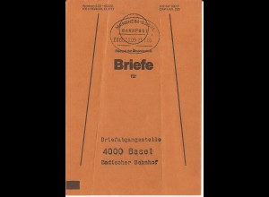 BRD 1986, Brief Bund Fahne m. Bahnpost Mannheim Basel i.d. Schweiz.