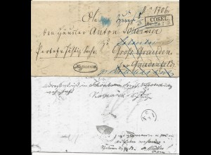 Preussen 1858, R2 Cosel u Beamten Stpl."Hoffmann" auf Retour Brief 
