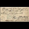 Preussen 1863, R2 Cosel u Beamten Stpl. "Fechner" auf Retour Brief n. Lohnau