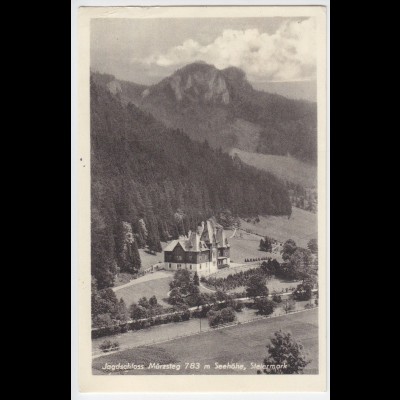 Österreich, Steiermark, Jagdschloss Mürzsteg, gebr. sw AK. #315