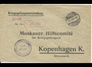 DR 1918, KGF POW Zensur Brief v. Lager Bischofswerda m. rotem Püfer-R1 #2338