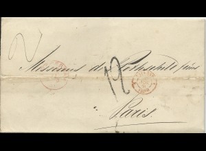 NL 1861, Porto Brief v. Konsulat Österreich m. K1 Amsterdam n. Frankreich