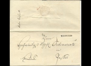 Bayern 1827, kl. L1 Vilshofen auf auf sehr schönem Brief n. Passau.