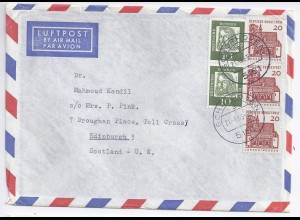 BRD 1965, Schophoven, Dauerserien Luftpost Brief n. Schottland. #360