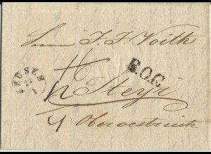 Bayern 1848, Fingerhut Stpl. Neuses u. B.O.C. auf Porto Brief n. Österreich