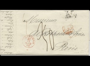 NL 1860, Porto Brief m. gerduckten Wechselkursen v. Amsterdam n. Frankreich. 