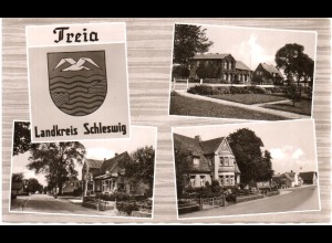 Treia, Lkr. Schleswig, gebr. Mehrbild-sw-AK.