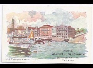 Italien, Venedig Venezia, Veneto, Hotel Gabrielli Sandwirth Litho AK! #869