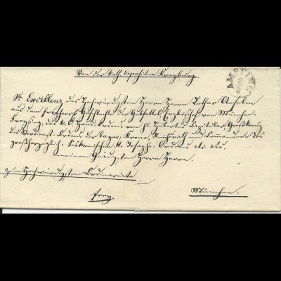 Bayern 1845, Fingerhut Stpl. Ampfing auf Bischofs Brief Lothar Anselm