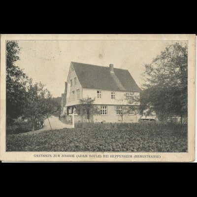 Heppenheim, Gasthaus Juhöhe, 1926 gebr. sw-AK
