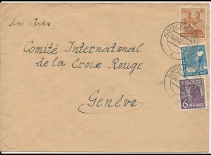 1947, 6+20+24 Pf. auf Auslands Brief v. Alsfeld Oberhessen i.d. Schweiz