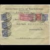 DR 1924, 10+4x20 Pf. auf Eilboten Brief v. Karlsruhe i.d. Schweiz