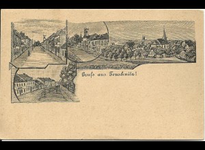 Bayern, ca. 1888, ungebr. AK-Vorläufer Gruß aus Teuschnitz