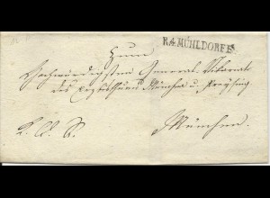 Bayern 1822, L1 R.4.MÜHLDORFF auf Brief n. München