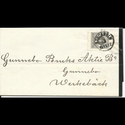 Schweden 1882, 4 öre auf Trauer Brief v. Stockholm.