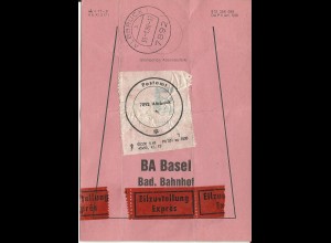 Albbruck, Brief Bund Fahne f. Express Sendungen f. BA Basel Bad. Bahnhof. #3103