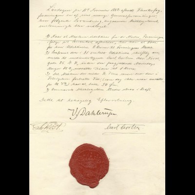 1882, Siegel "Jesus Christus macht Wasser zu Wein" auf Norwegen Dokument