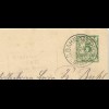 Bayern 1908, Posthilfstelle Zell Taxe Eysölden auf Karte m. Bahnpost Gredg-Roth