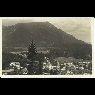 Grainau, Ortsansicht, 1933 gebr. sw Foto AK (Garmisch).