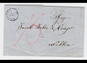 Schweiz 1862, Fingerhut Stpl. AMRISWEIL auf Porto Brief v. Eich n. Wohlen