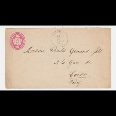 Schweiz 1881, K2 LAVEY klar auf 10 C. Tübli Ganzsache Brief