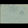 1945, Gebühr bezahlt Hof (Saale) auf Brief v. Schollenreuth Post Feilitzsch