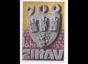 Sachsen 1955, 700 Jahre Zittau, gebr. Farb AK. #1124
