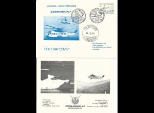 Grönland 1977, Grönlandsfly Helicopter Flug Brief m. interssantem Inhalt