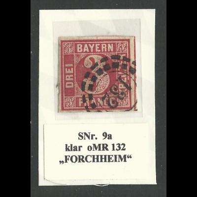 Bayern 9a, allseits breitrandige 3 Kr. m. klarem oMR 132, Forchheim