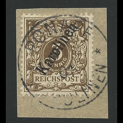 PONAPE Karolinen, schönes Briefstück m. 3 Pf. Mi. Nr. 1 II. #1277