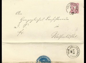 DR 1884, Klaucke Nr.161 "Wolfenbüttel" rs. als Ankstpl auf Brief v. Königslutter