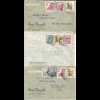 Spanien 1948/51, 6 airmail cover to USA. Commercial letters.