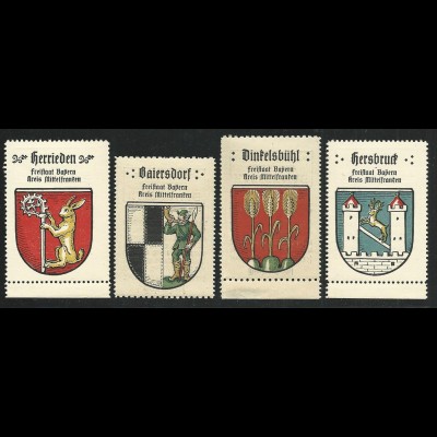 Bayern, Dinkelsbühl, Hersbruck, Herrieden, Baiersdorf, 4 Mittelfranken Marken