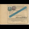 DR 1935, 10+50+3x80 Pf. vorder- u. rücks.auf Paketkarte v. Chemnitz n. Dänemark
