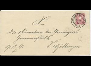 DR 1887, Klaucke Nr.78 HANNOVER - LINDEN auf Brief m. 10 Pf. 