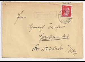 DR 1943, Schamerloh ü. Uchte Bz. Bremen, Landpoststempel auf 12 Pf. Brief. #1380
