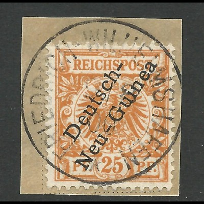 DNG 5, 25 Pf. auf schönem Briefstück m. Stpl. FRIEDRICH-WILHELMSHAFEN. Geprüft.